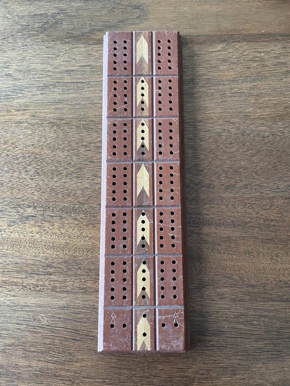 Wooden Cribbage Board Game - Brown